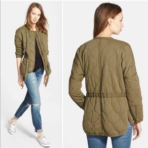 Madewell quilted draw string military jacket xs
